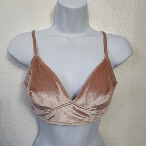 Madewell Velvet Clemence Longline Bralette Size Medium